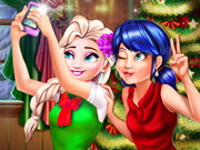 Ladybug And Elsa Xmas Selfie